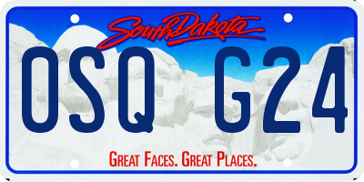 SD license plate 0SQG24