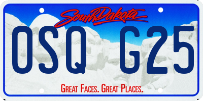SD license plate 0SQG25