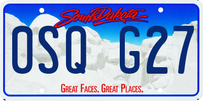 SD license plate 0SQG27