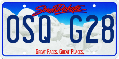 SD license plate 0SQG28