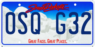 SD license plate 0SQG32