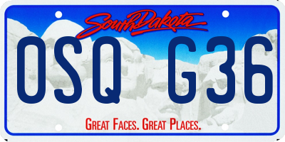 SD license plate 0SQG36