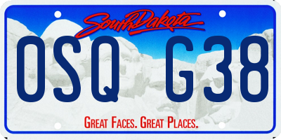 SD license plate 0SQG38