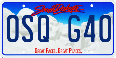 SD license plate 0SQG40