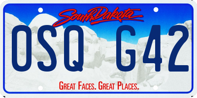 SD license plate 0SQG42