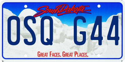 SD license plate 0SQG44