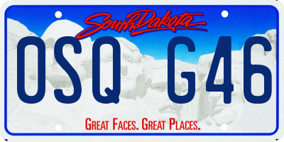SD license plate 0SQG46