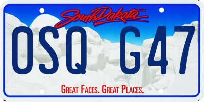 SD license plate 0SQG47