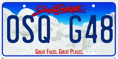SD license plate 0SQG48