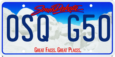 SD license plate 0SQG50
