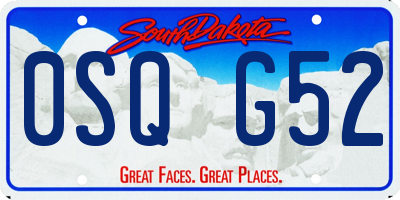 SD license plate 0SQG52