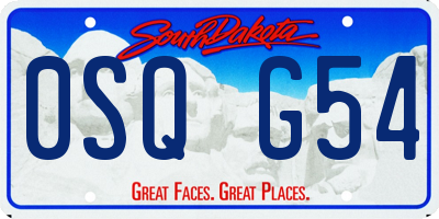 SD license plate 0SQG54
