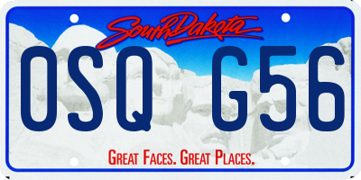 SD license plate 0SQG56
