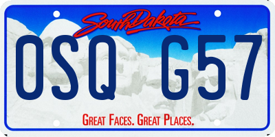 SD license plate 0SQG57