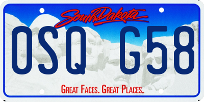 SD license plate 0SQG58