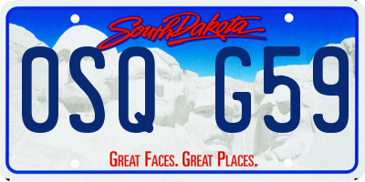 SD license plate 0SQG59