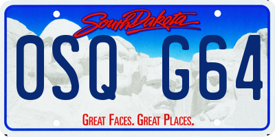 SD license plate 0SQG64