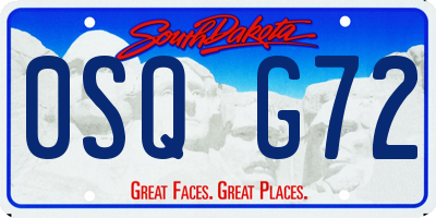 SD license plate 0SQG72