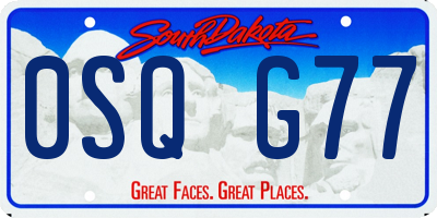 SD license plate 0SQG77