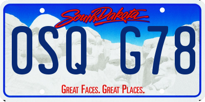 SD license plate 0SQG78