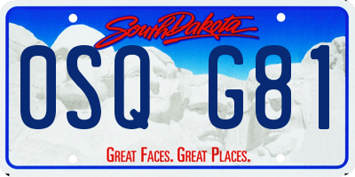 SD license plate 0SQG81