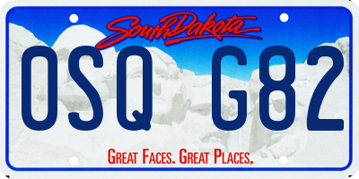 SD license plate 0SQG82