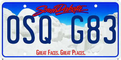 SD license plate 0SQG83