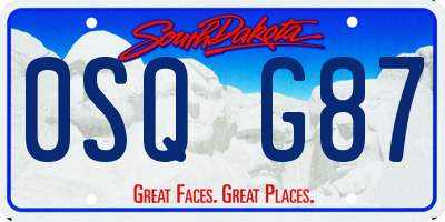 SD license plate 0SQG87