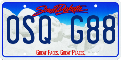 SD license plate 0SQG88