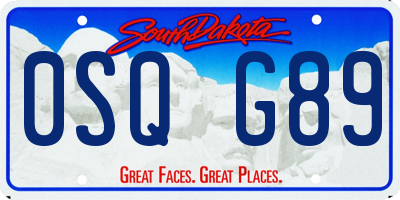SD license plate 0SQG89