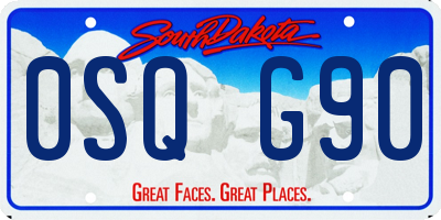 SD license plate 0SQG90