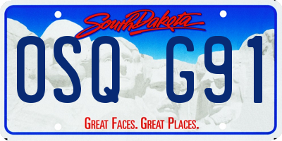 SD license plate 0SQG91