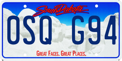 SD license plate 0SQG94
