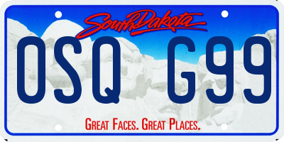 SD license plate 0SQG99