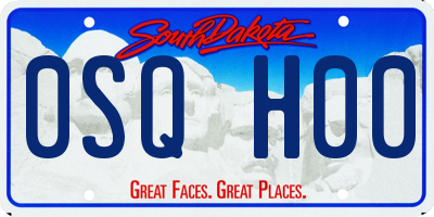 SD license plate 0SQH00