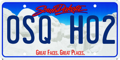 SD license plate 0SQH02