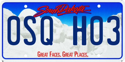 SD license plate 0SQH03