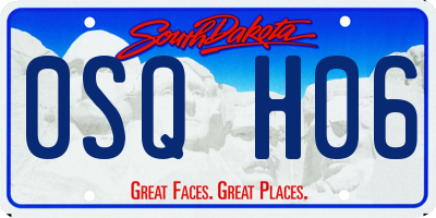 SD license plate 0SQH06