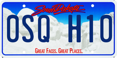 SD license plate 0SQH10