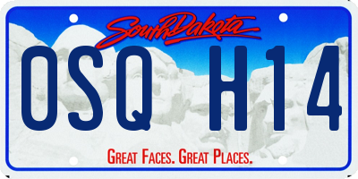 SD license plate 0SQH14