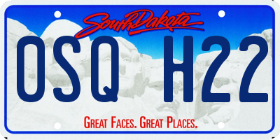 SD license plate 0SQH22