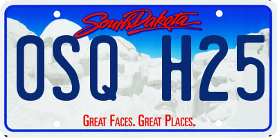 SD license plate 0SQH25