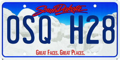 SD license plate 0SQH28