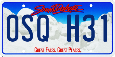 SD license plate 0SQH31