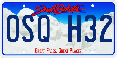 SD license plate 0SQH32