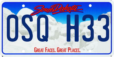 SD license plate 0SQH33