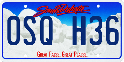 SD license plate 0SQH36