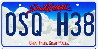 SD license plate 0SQH38