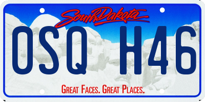 SD license plate 0SQH46