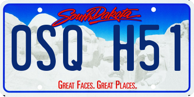 SD license plate 0SQH51